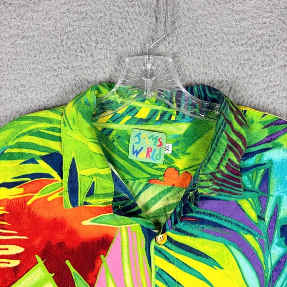 Jams World Vibrant Leaf Print Men's Shirt - Picture 3 of 9